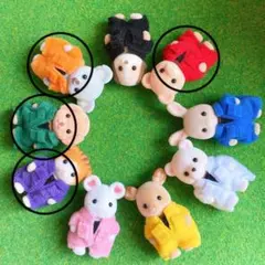 【専用】シルバニア　赤ちゃん黒Tありつなぎ服４着