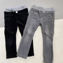 キッズデニム　MPS スキニーパンツ 100cm 黒 グレー セット