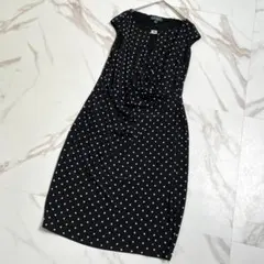 人気✨ローレンラルフローレン ドット柄ドレープワンピース ノースリーブ 10