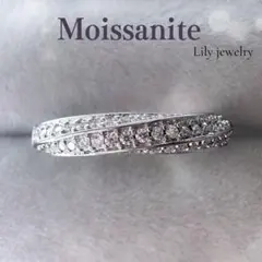 モアサナイト パヴェリング 【8.5号】 高見え 人工ダイヤモンド 指輪