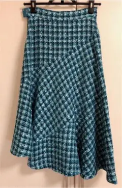 31 Sons de mode グリーンツイードスカート