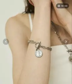 LENERA コインモチーフ　ブレスレット　ステンレス　シルバー　チェーンのサムネイル