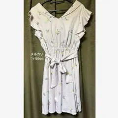 ワンピース　ピンク　花柄　刺繍　セシルマクビー