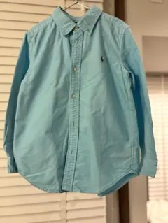 ラルフローレン　キッズ　130 7y 水色 ボタンダウンシャツ 長袖