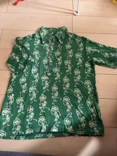EVISU スカル柄 半袖ポロシャツ グリーンのサムネイル