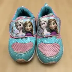 アナと雪の女王　エルサ　靴　スニーカー　ピンク　水色　ミントグリーン　水玉