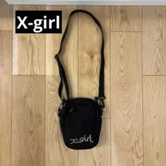 X-girl サコッシュ ショルダーバッグ　ボディバッグメッシュポケット付き　黒