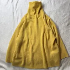 シップス タートルネック リブニット セーター アンゴラ 黄色 イエロー