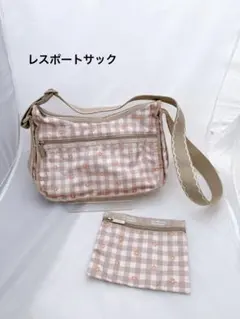 レスポートサック ピンク系チェック柄ショルダーバッグ
