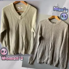 ユニクロのセーター２点、レディースSとメンズM、古着まとめ売り