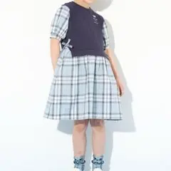 【美品】ANNA SUI mini チェックドッキングワンピース 130