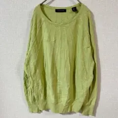 TAHARI 【XL】 タハリ ライトグリーン ニットソー ケーブル編み
