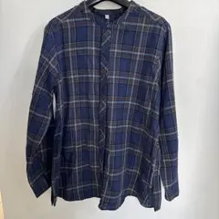 ネルシャツ レディース バンドカラー