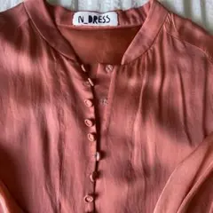 N_DRESS コーラルピンクシルクドレス