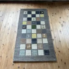 ギャッベ ラグ ミニサイズ 39×39cm グリーン系 手織り - メルカリ