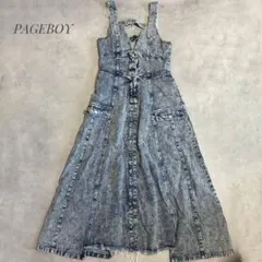 PAGEBOY y2kデニムジャンパースカート ケミカル加工 フレア