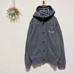 レナウン インターメッツォ 【M】 パーカー ジップアップ 裏起毛 刺繍 グレー