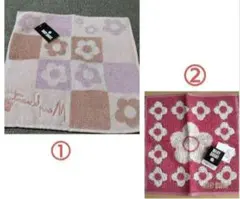 MARY QUANT　ミニタオル　ハンカチ　ピンク　2枚セット