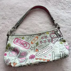 COACH バタフライプリントハンドバッグポーチ