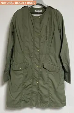 NATURAL BEAUTY BASIC ノーカラーミリタリーコート 9号