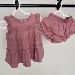 ピンク キッズトップスとショーツセットのサムネイル