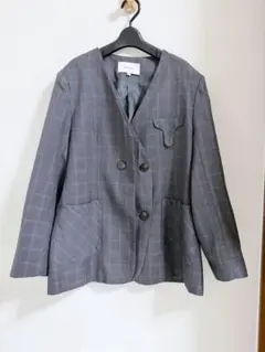 NEIHE グレー チェック柄 テーラードジャケット