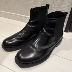 ZARA 黒 レザー サイドゴアブーツ 44(28.3cm)