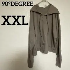 1点物❣海外古着✨茶色 ブラウン パーカー XXL 大きめ 無地 シンプル 春