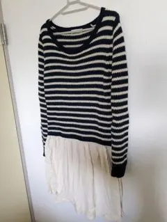 earth　ワンピース　長袖　レディース　ボーダー