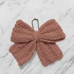 プリンセスモール　リボンチャーム　編み物ピンク
