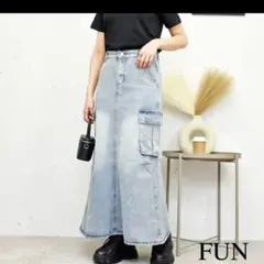 FUN デニム カーゴ スカートのサムネイル