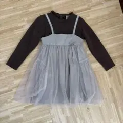 プティマイン　ブルー チュール ワンピース　100cm