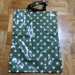 【未使用】BEAMS エナメルトートバッグ オリーブグリーン 星柄