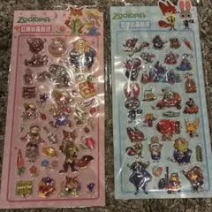【正規品】ズートピア　ぷっくりシール　立体シール　2枚セット　海外ライセンス品