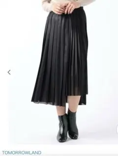 TOMORROWLAND リキッドジョーゼット アシンメトリープリーツスカート