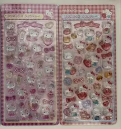 ボンボンドロップシール　キティ　赤　ピンク　２枚セット