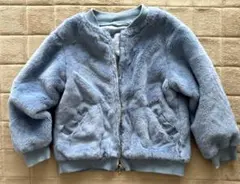 美品【組曲】　子供ふく　ボアブルゾン　110センチ　水色　ポケットあり
