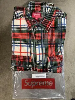 21ss Supreme Spray Tartan Shirt Red M - メルカリ