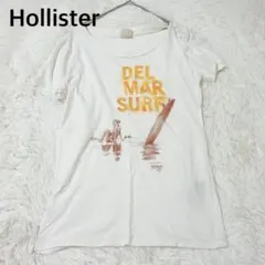ホリスター Tシャツ M ホワイト 半袖 プリント サーフ ビーチ　アメカジ