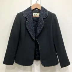 グロリア ロン Black Fashion 花柄 刺繍 ジャケット 日本製