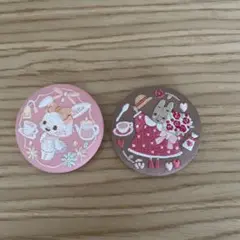 サンリオ 刺繍缶バッジ ウィッシュミーメル マロンクリーム