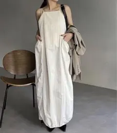 CAPRICIEUX LE'MAGE ギャザーポケットキャミワンピース