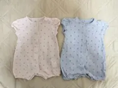 NEXT花柄フリル袖ロンパース2点セット3-6か月