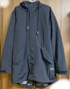 ネイビー フード付き ロングモッズコート