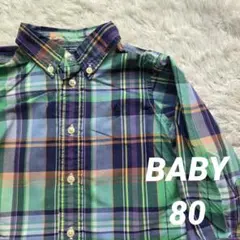ラルフローレン チェック ボタンダウン シャツ ベビー 80サイズ ポニー刺繍