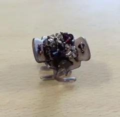 高級　ビーズ ヘアミニクリップ ブラウン系