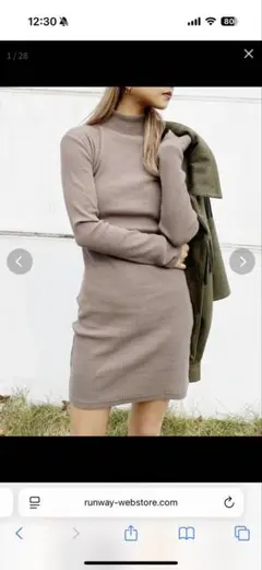 GYDA テレコタートルタイトワンピース