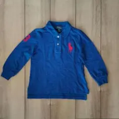 POLO 　Polo Ralph Lauren 青 長袖ポロシャツ　3/3T