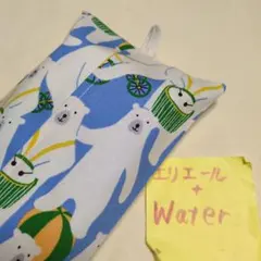 ハンドメイド　吊り下げ　ソフトパック　ティッシュカバー　アニマル柄　しろくま