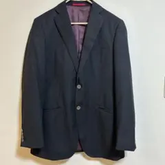 【美品】Da Giacomo スーツジャケット 黒 ブラック ウール混 L相当